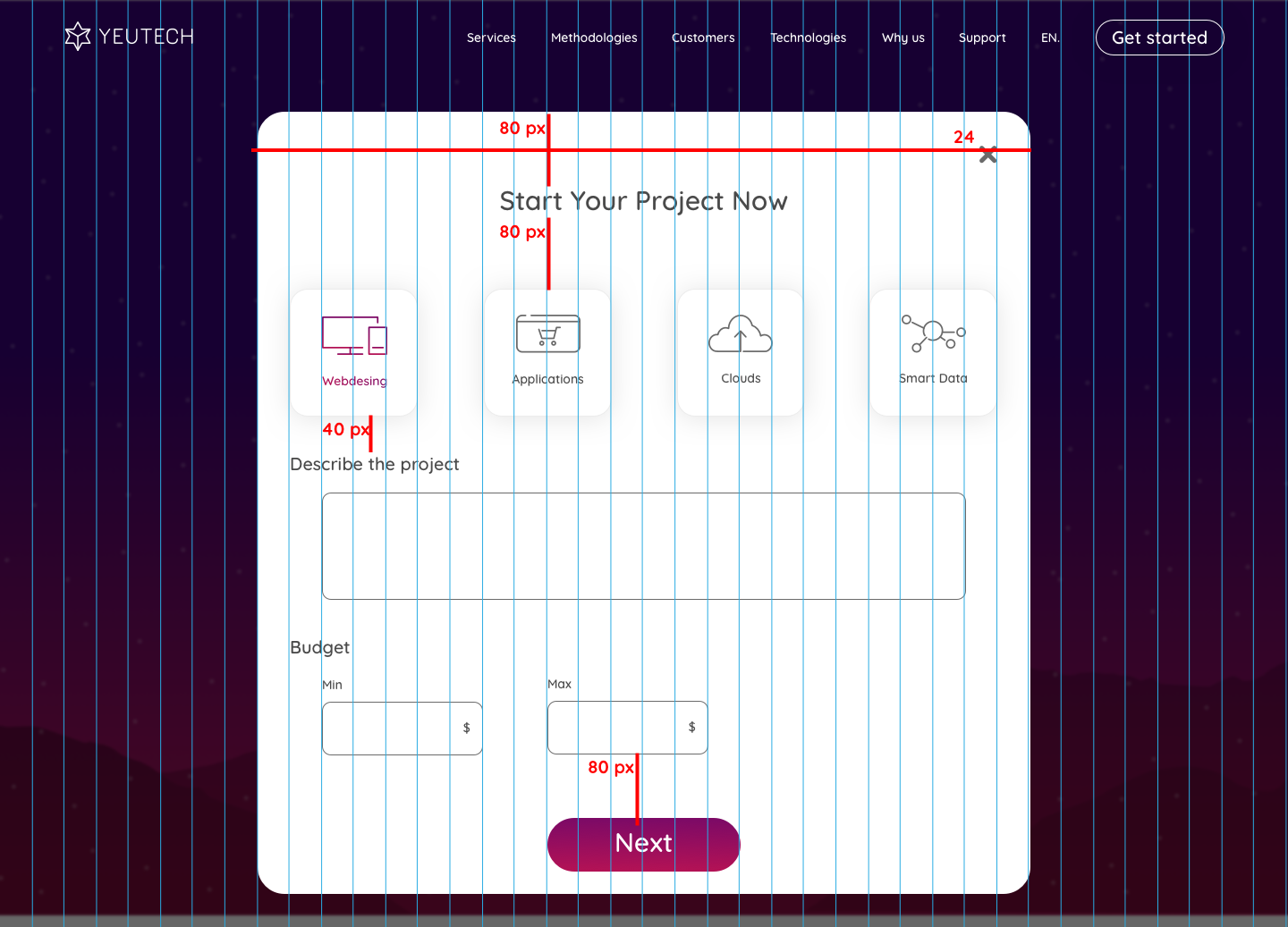 wireframe Tablette Yeutech.